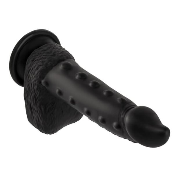 Elite - Insertable Length 6.5" Thrusting Vibrating Black Silicone Fantasy Dildo